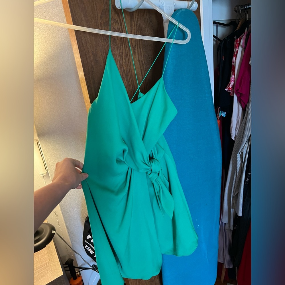 Alice and Olivia green mini dress